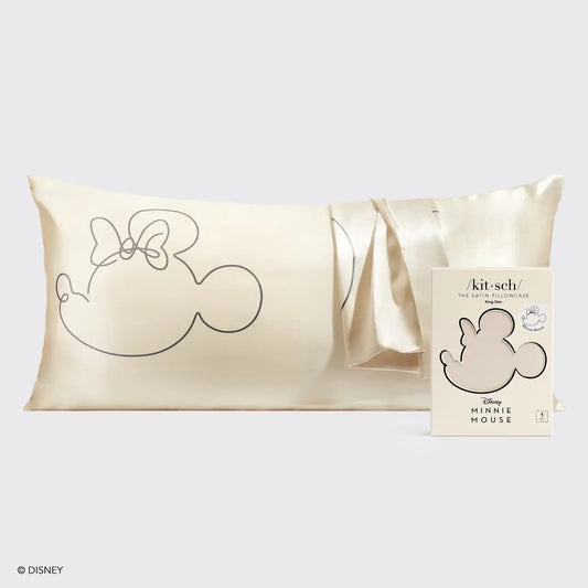 Kitsch x Mickey and Minnie Satin Pillowcase in Mrs Mouse- King Size