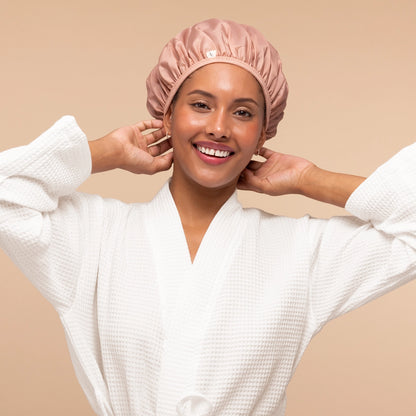 Kitsch Shower Cap 2pc Set- Terracotta & Brown