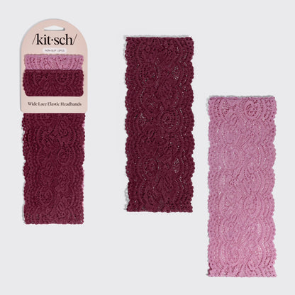 Kitsch Wide Lace Elastic Headbands 2pc Set