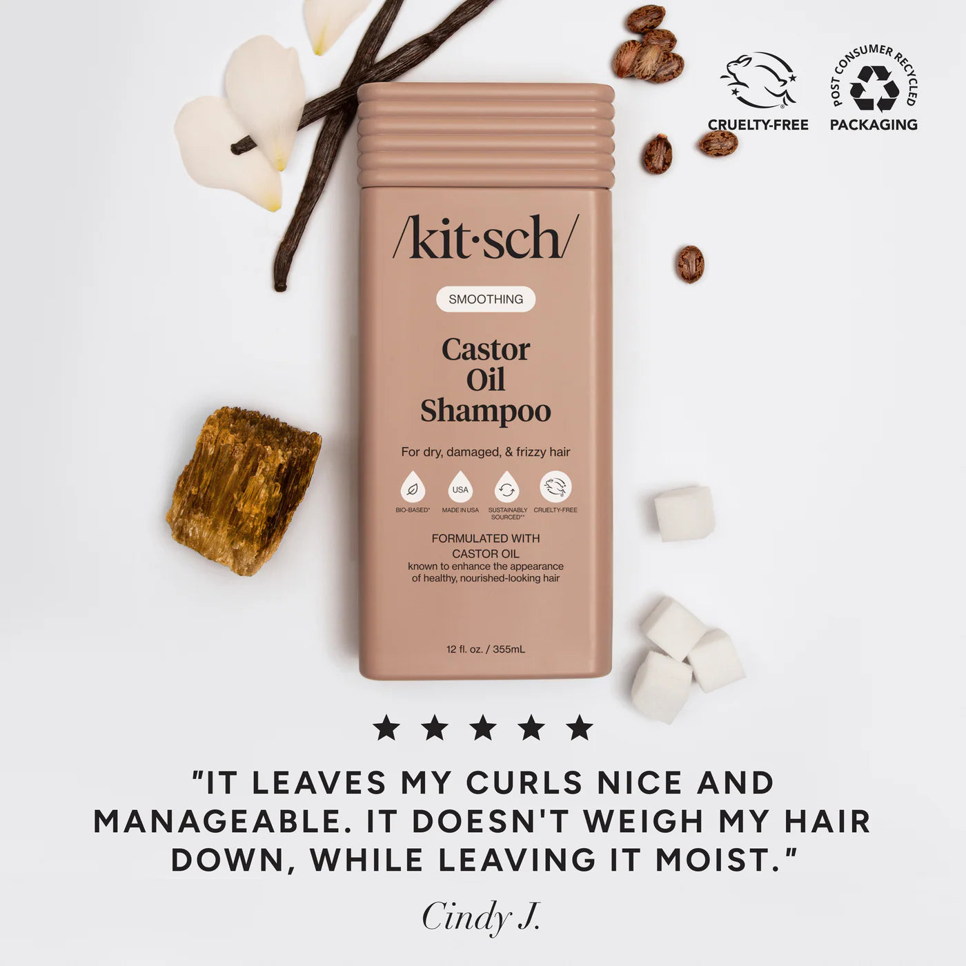 Kitsch Smoothing Castor Oil Shampoo 12oz
