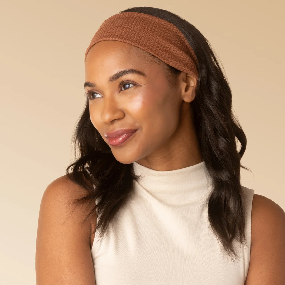 Kitsch Recycled Fabric Ribbed Elastic Headbands 2pc Set