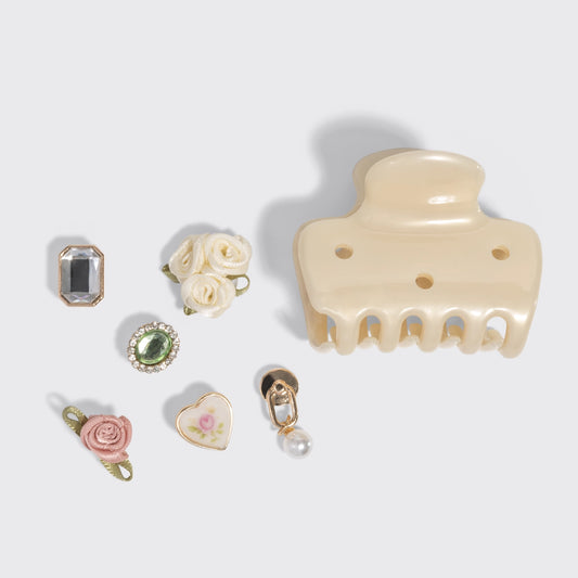 Kitsch Kitschpop™️ Cloud Clip 7pc Set Vintage - Pearlized Cream
