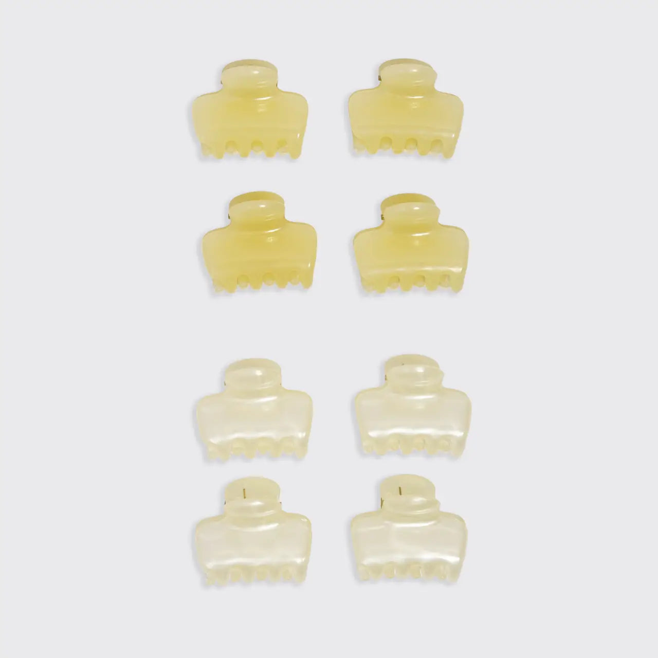 Kitsch Mini Jelly Cloud Clips 8pc Set- Pearlized Cream & Butter Yellow