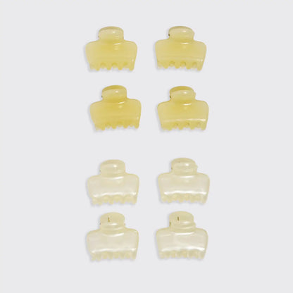 Kitsch Mini Jelly Cloud Clips 8pc Set- Pearlized Cream & Butter Yellow