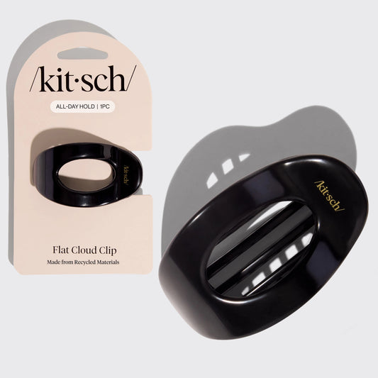Kitsch Recycled Plastic Small Flat Cloud Clip- Black