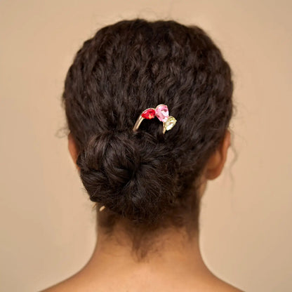 Kitsch Metal Gemstone French Hair Pin