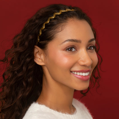 Kitsch Zig Zag Headband 2pc Set- Gold & Red