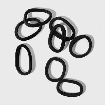 Kitsch Recycled Fabric Seamless Hair Elastics 8pcs Black