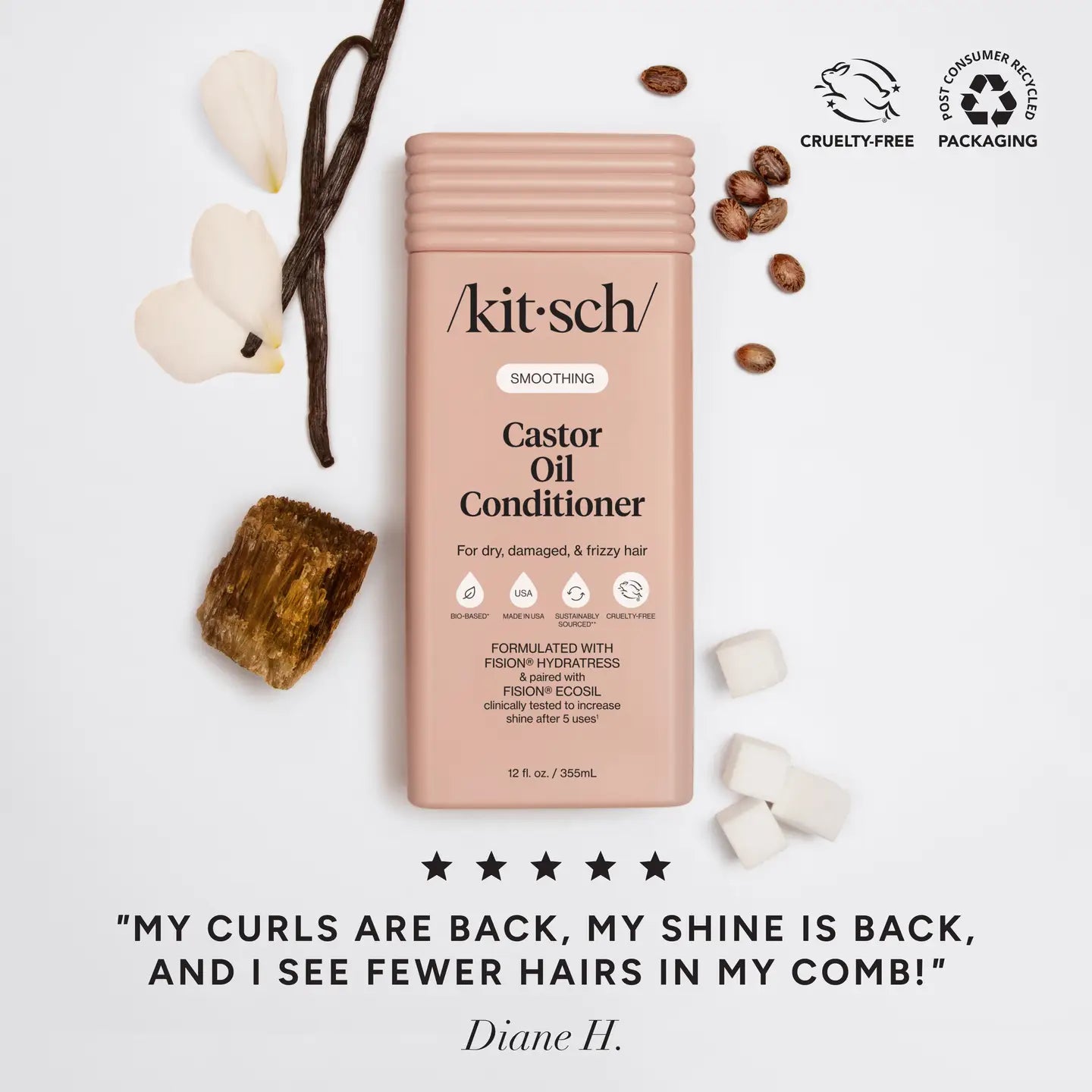 Kitsch Smoothing Castor Oil Shampoo & Conditioner Combo