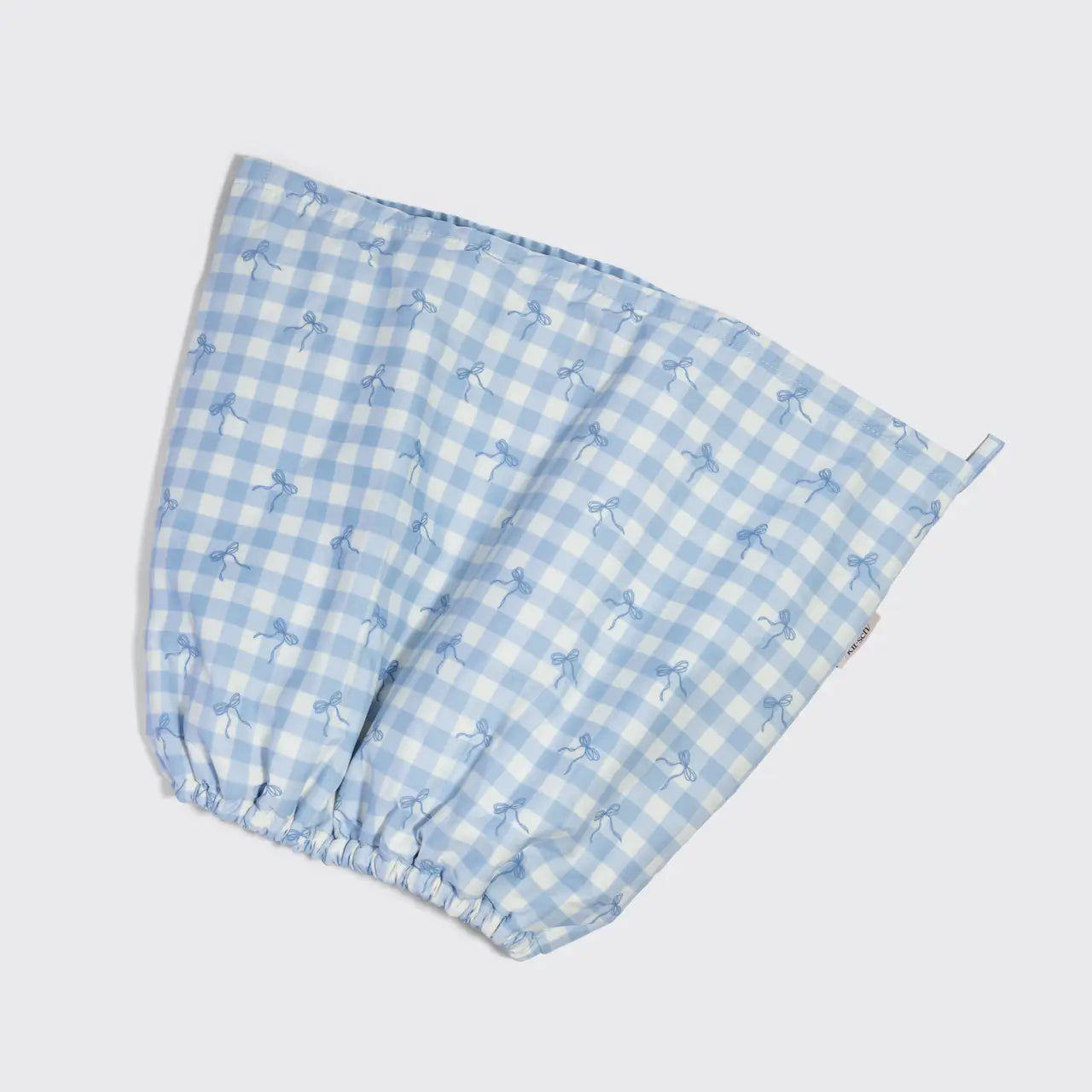 Kitsch Satin Lined Flexi Shower Cap- Gingham Blue