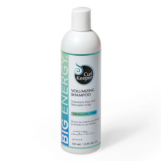 Bottle of Curl Keeper Big Energy Volumizing Shampoo on a white background