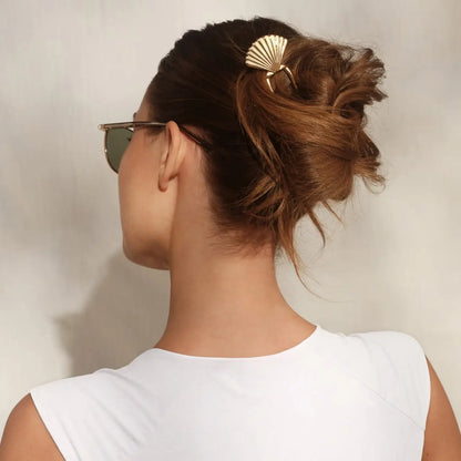Kitsch Metal Clam Shell French Hair Pin- Gold