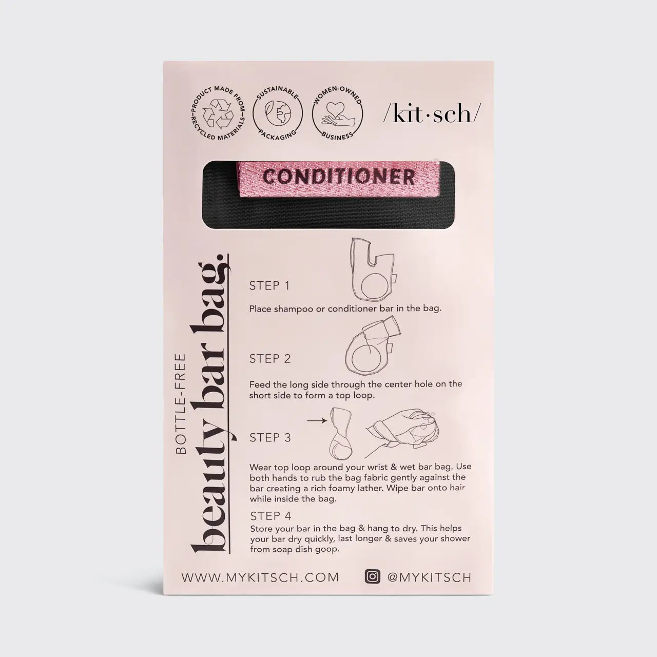 Kitsch Black Conditioner Beauty Bar Bag