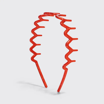 Kitsch Zig Zag Headband 2pc Set- Gold & Red