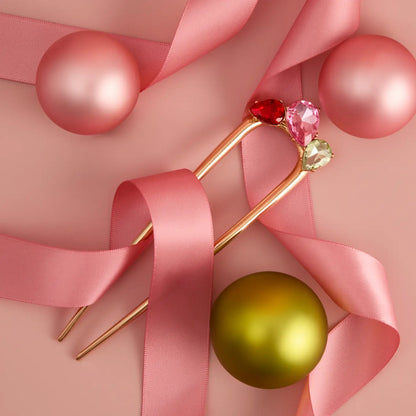 Kitsch Metal Gemstone French Hair Pin