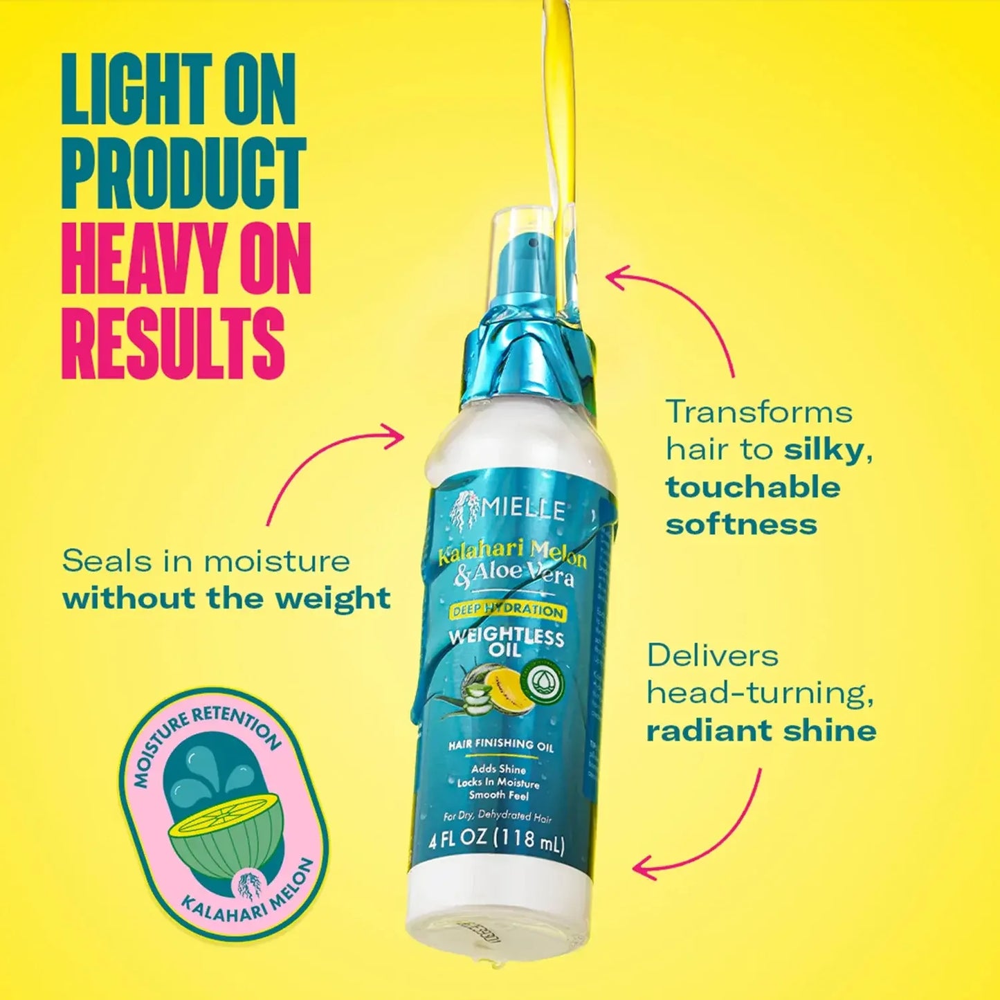 Mielle Kalahari Melon & Aloe Vera Deep Hydration Weightless Oil