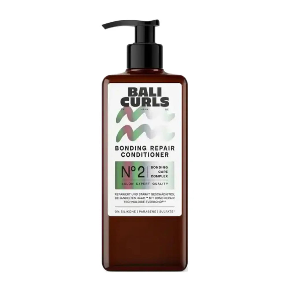 Bottle of Bali Curls Bonding Repair Conditioner on a white background
