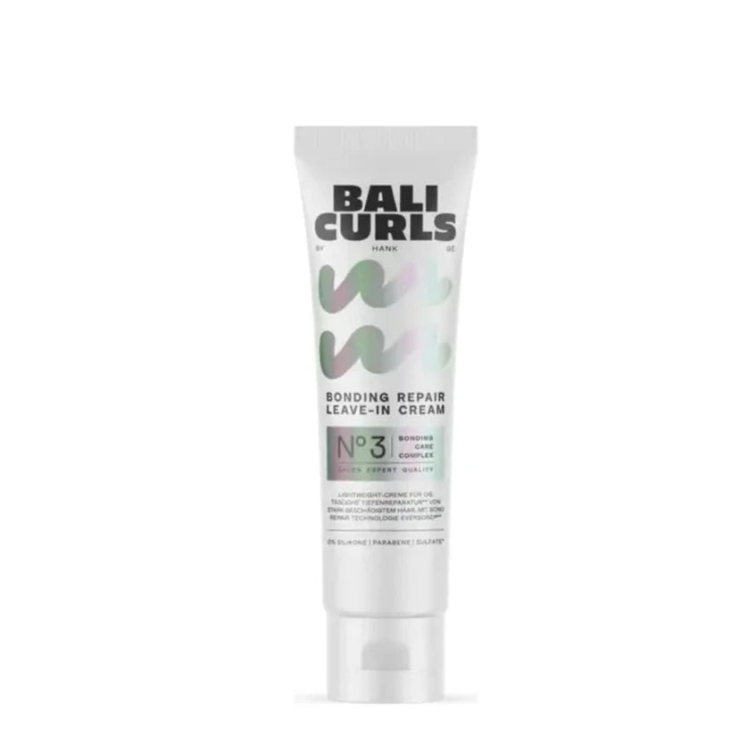 Bali Curls bonding repair leave-in cream tube on a white background