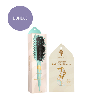 Bounce Curl Teal Define EdgeLift Brush & Satin Bonnet Bundle