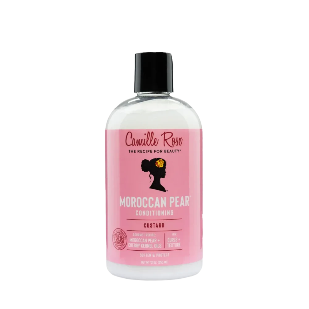 Camillle Rose Moroccan Pear Conditioning Custard bottle on a white background
