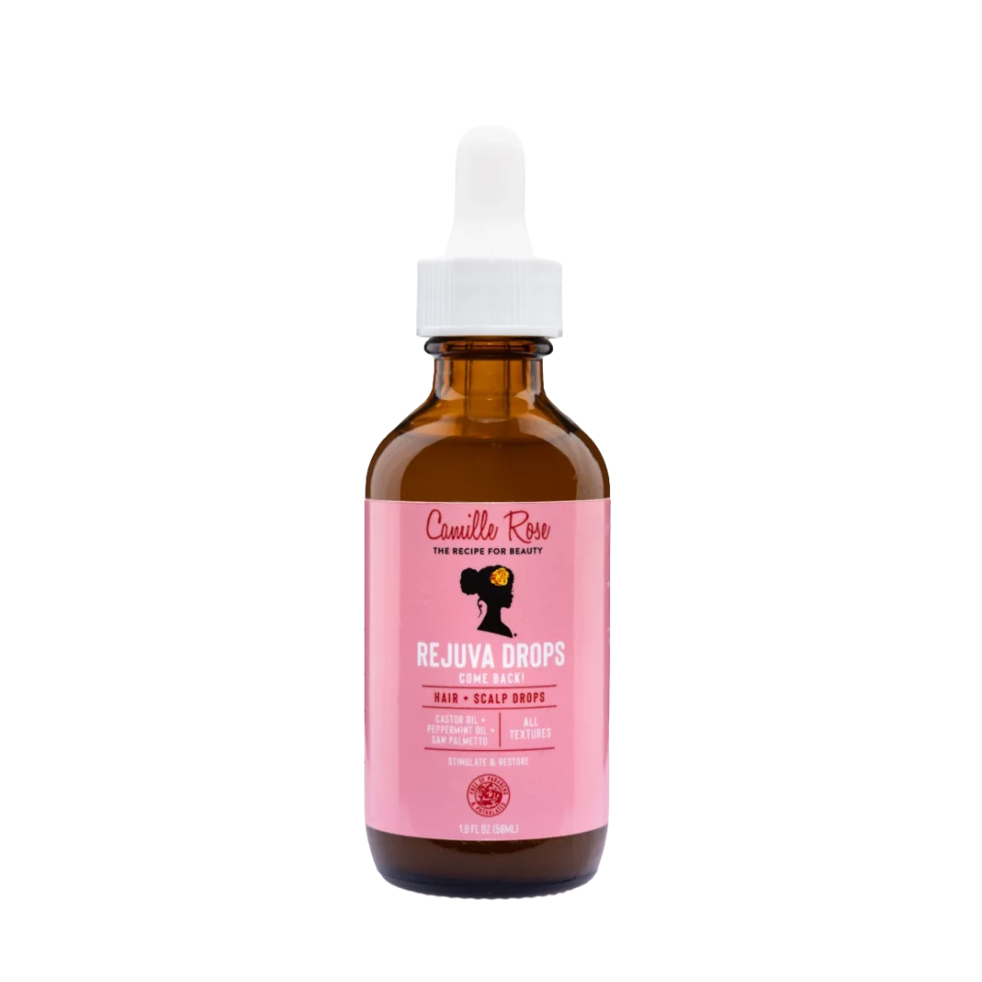 Amber glass bottle with pink label on a white background