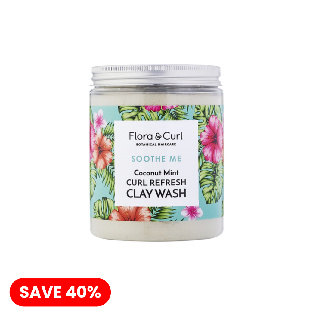 Flora and Curl Coconut Mint Curl Refresh Clay Wash- Curl Care