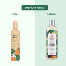 Load image into Gallery viewer, Flora and Curl Citrus Superfruit Radiance Shampoo Before and After Rebrand- Curl Care
