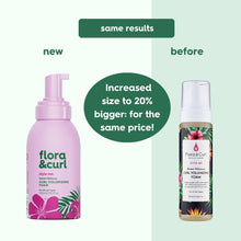 Load image into Gallery viewer, Flora and Curl Volumizing Foam Before and After Rebrand- Curl Care
