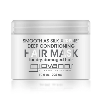 Jar of Giovanni Smooth as Silk Xtreme Deep Conditioning Hair Mask on a white background