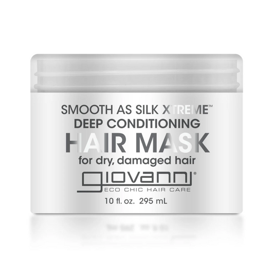 Jar of Giovanni Smooth as Silk Xtreme Deep Conditioning Hair Mask on a white background