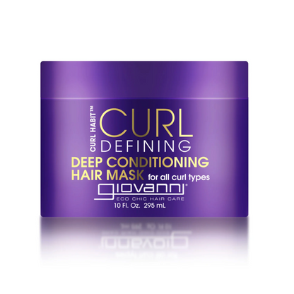 Purple container of Giovanni Curl Defining Deep Conditioning Hair Mask on a white background
