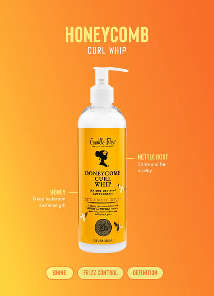 Honeycomb Curl Whip bottle on an orange background