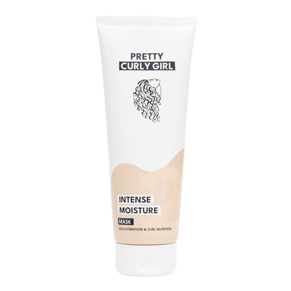 Tube of 'Pretty Curly Girl' Intense Moisture Mask on a white background