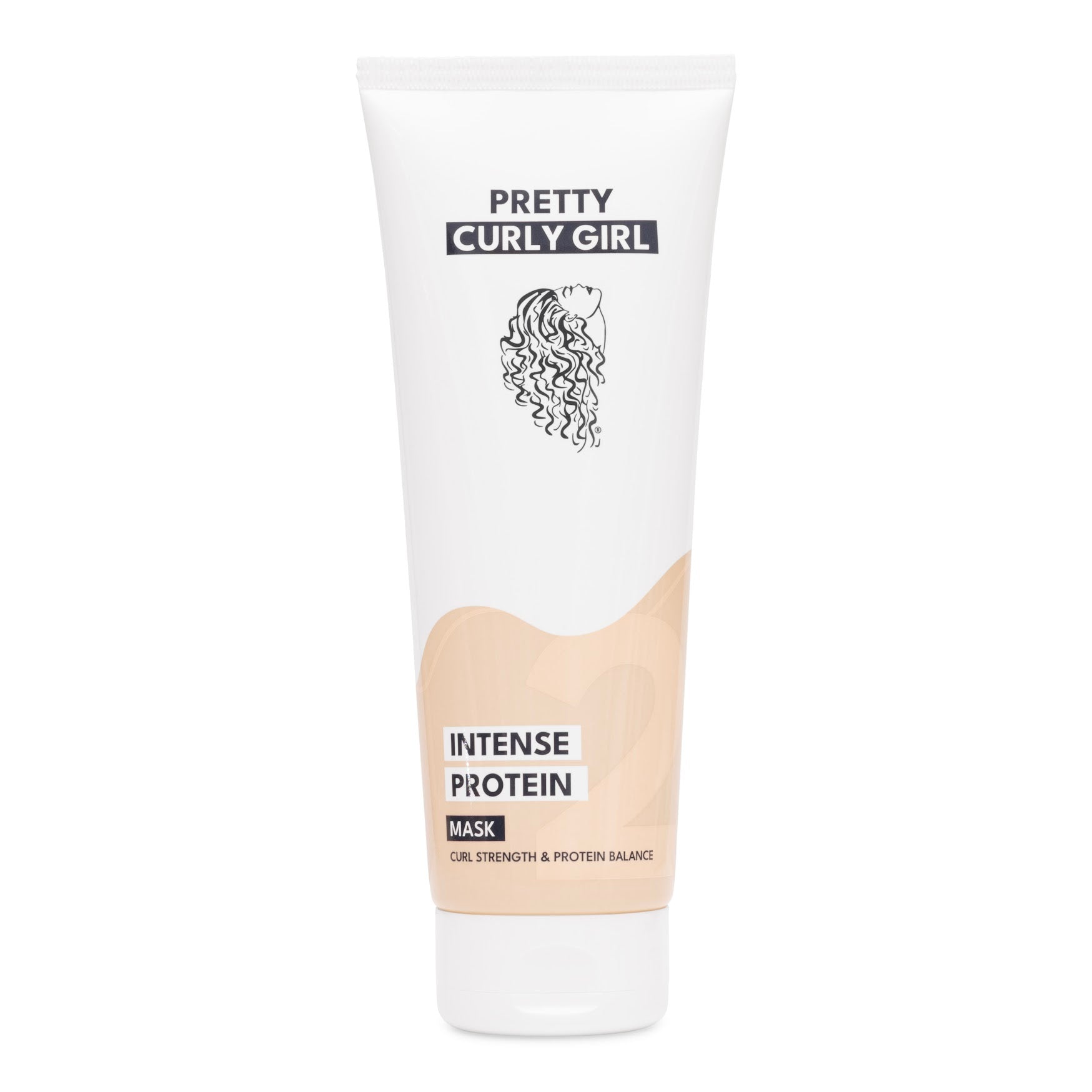 Pretty Curly Girl Intense Protein Mask tube on a white background