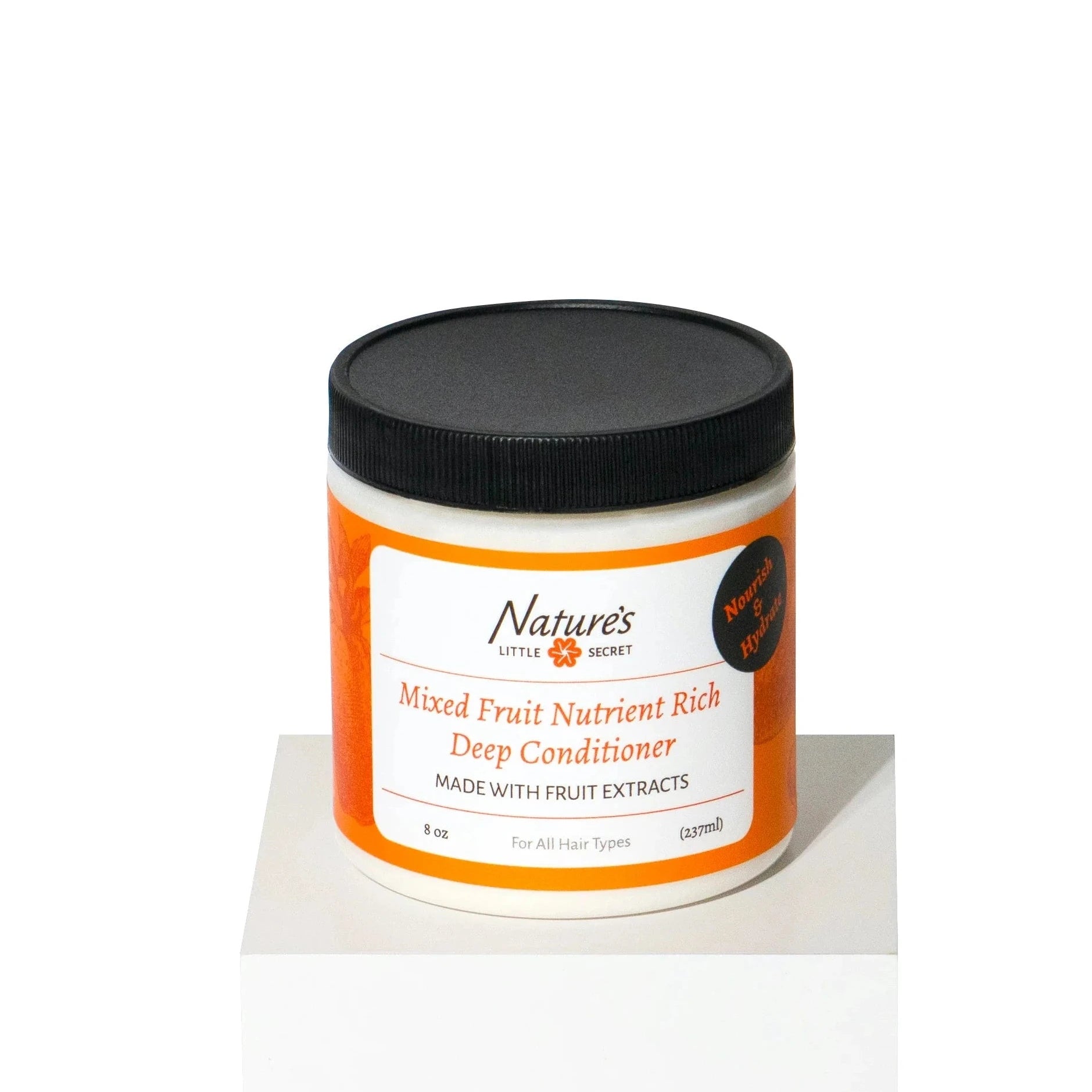 Jar of 'Nature's' brand deep conditioner on a white background