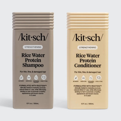 Kitsch Strengthening Rice Water Protein Shampoo & Conditioner Combo