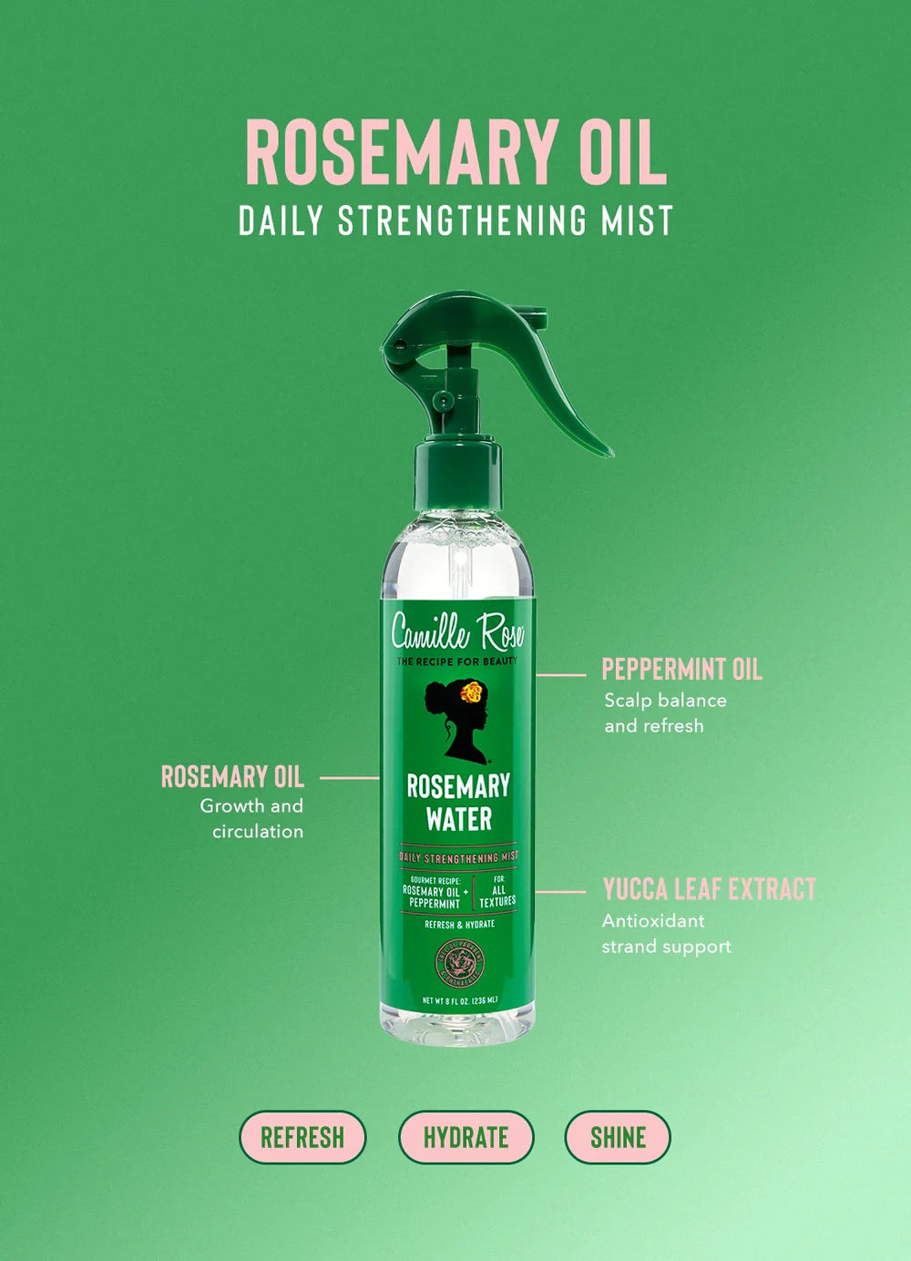 Camille Rose Rosemary Water Daily Strengthening Mist
