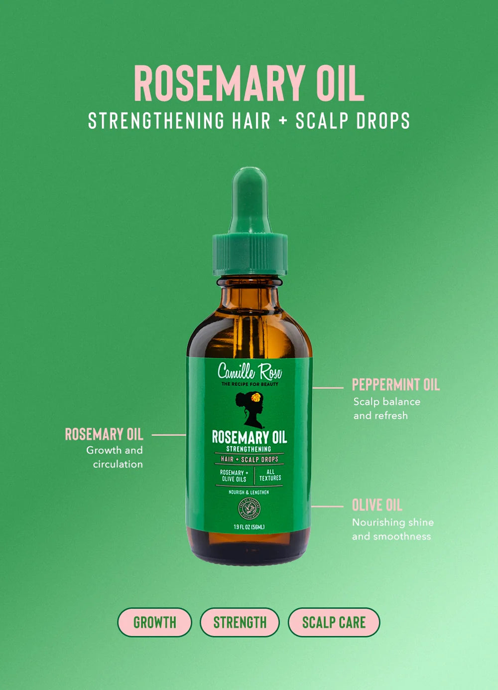 Camille Rose Rosemary Oil Hydrating Hair + Scalp Drops