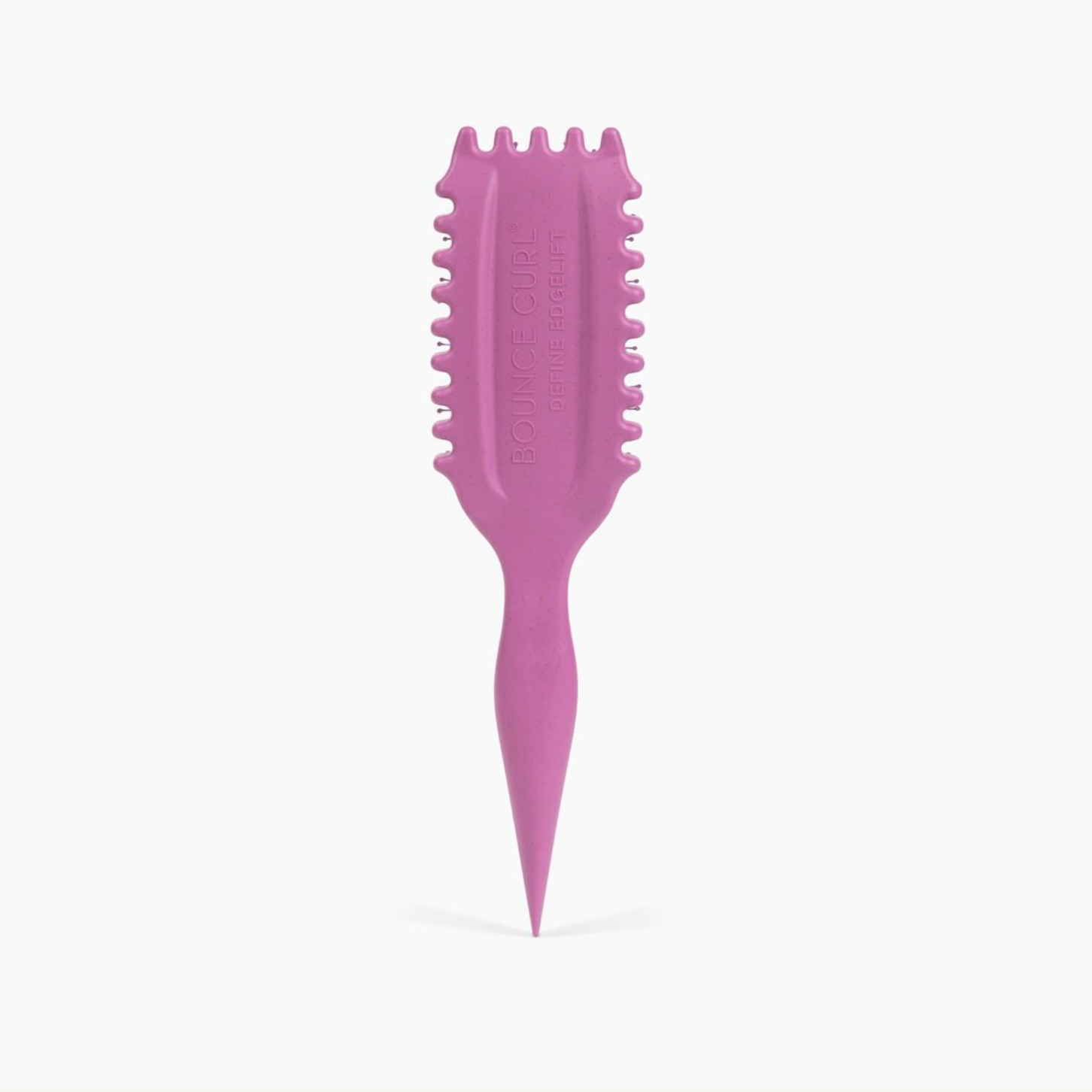 Purple hairbrush on a white background