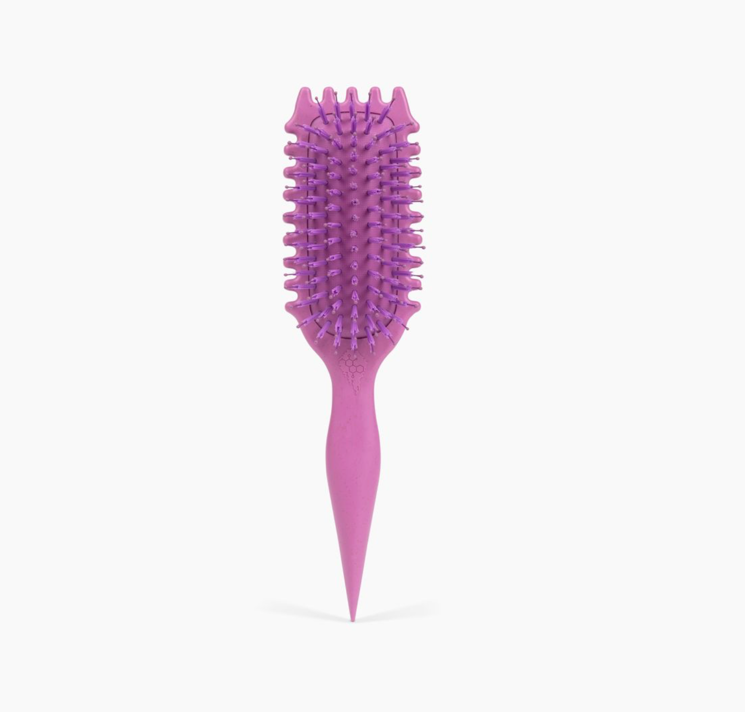 Purple hairbrush on a white background