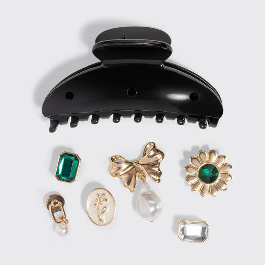 Kitsch Kitschpop™️ Curved Claw Clip 7pc Set Vintage - Black