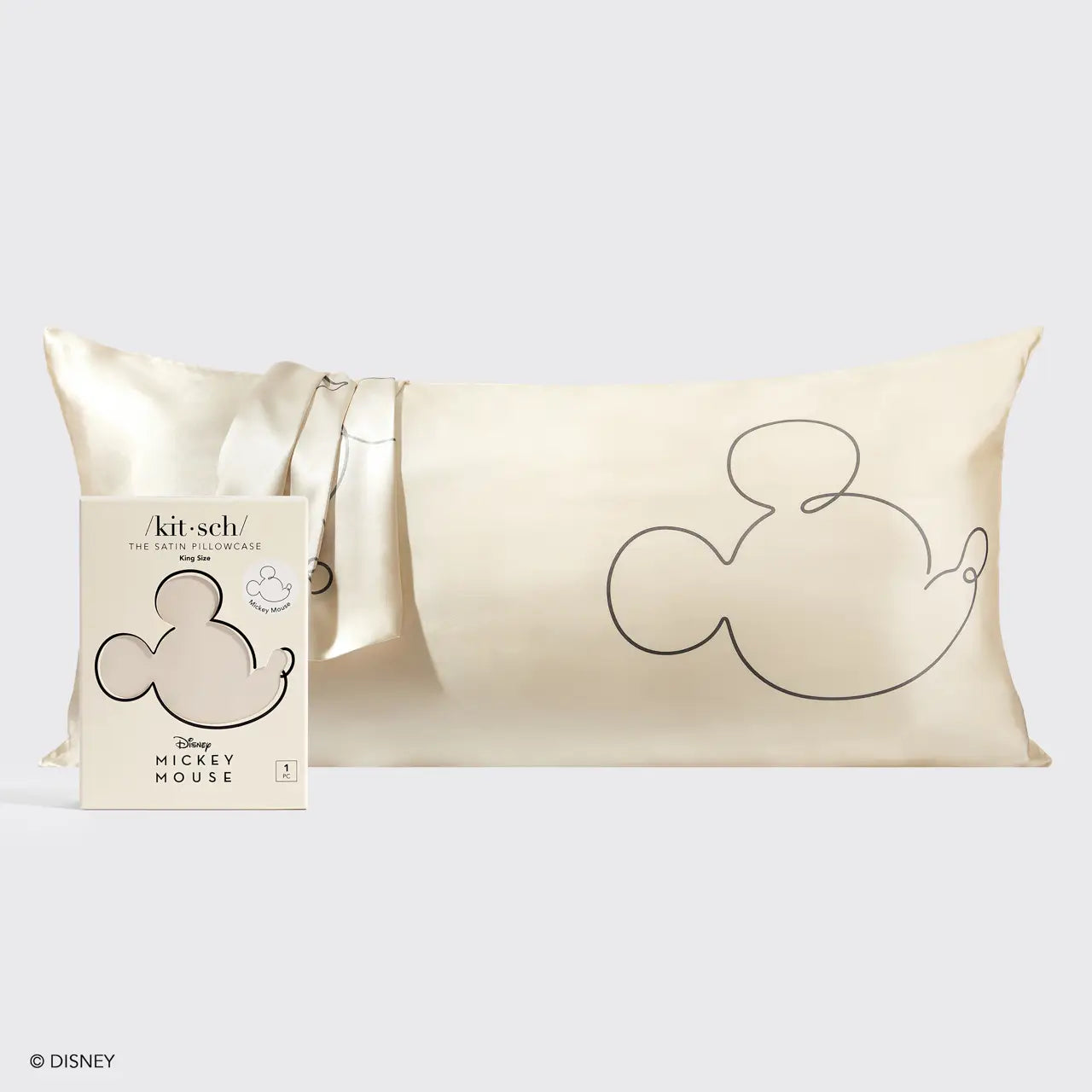 Kitsch x Mickey and Minnie Satin Pillowcase- King Size