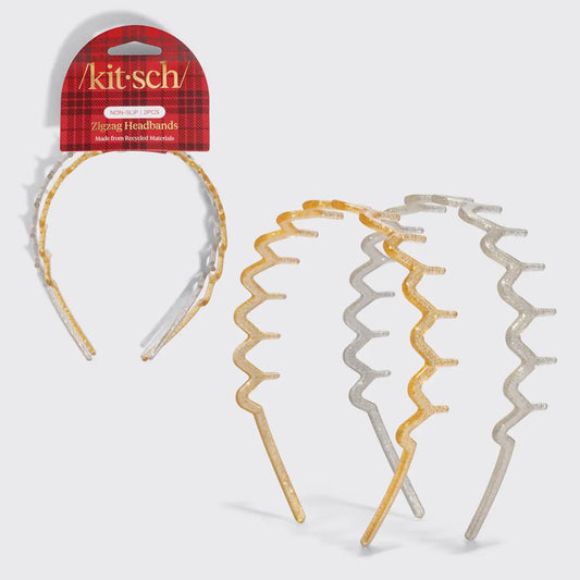 Kitsch Holiday Zig Zag Headband 2pc Set