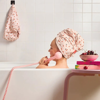Kitsch Xl Hair Towel Wrap - Cherry Print