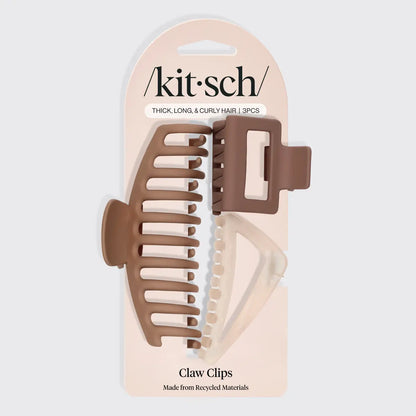 Kitsch Recycled Plastic Assorted Claw Clip 3 pc- Oversized