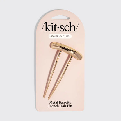 Kitsch Metal Barrette French Hair Pin- Gold