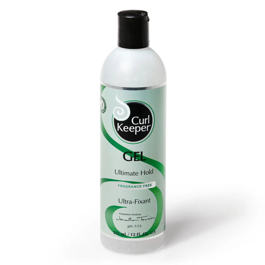 Bottle of Curl Keeper Gel on a white background