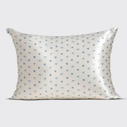 Kitsch Standard Satin Pillowcase- Pearlized Cream & Coastal Blue