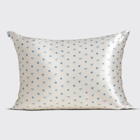 Kitsch Standard Satin Pillowcase- Pearlized Cream & Coastal Blue