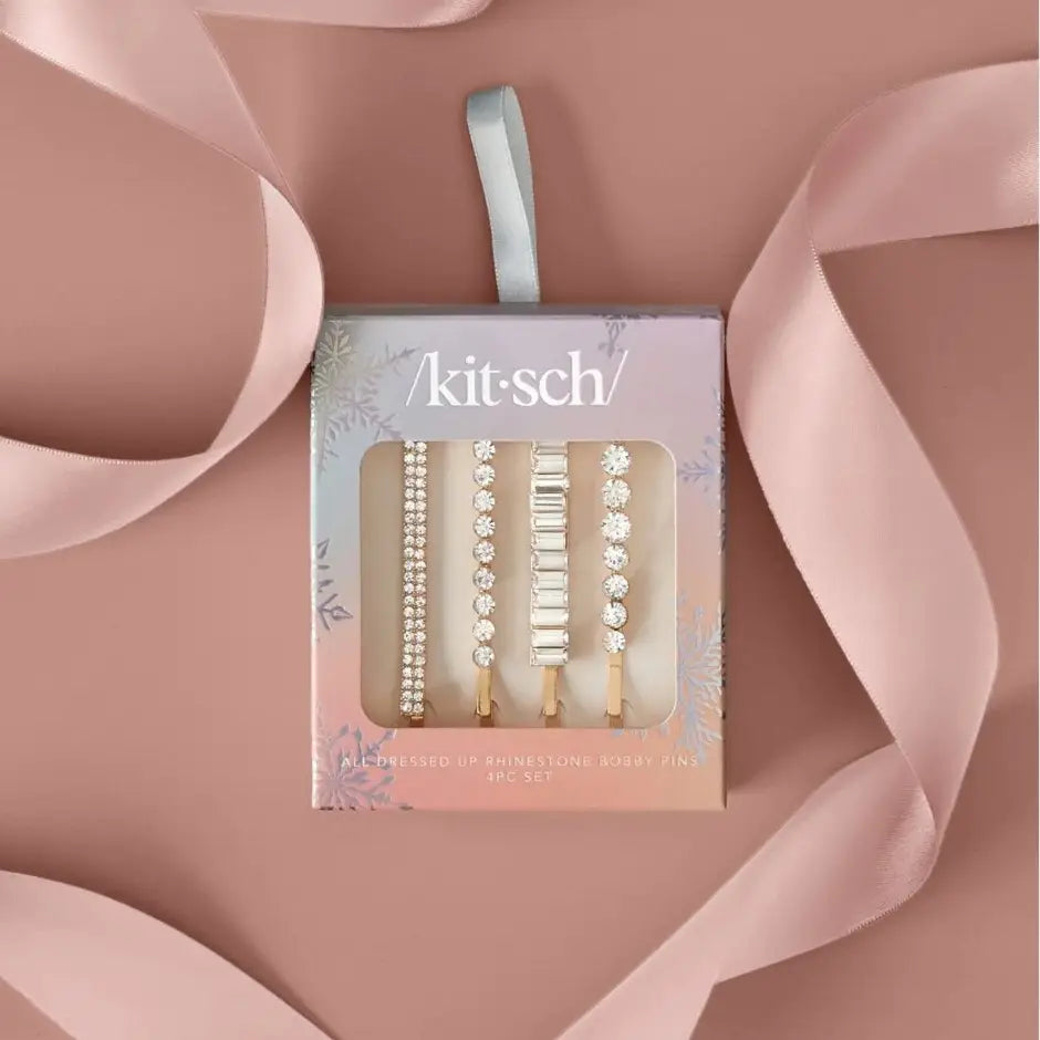 Kitsch All Dressed Up Rhinestone Bobby Pins 4PC Set